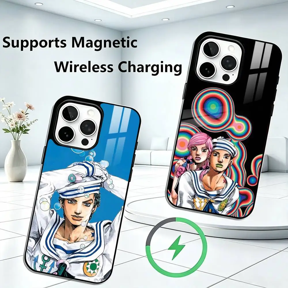 JoJo-S Bizarre A-Adventure Phone Case For iPhone17,16,15,14,13,12,11 Plus,Pro Supports Magnetic Wireless Charging Gift