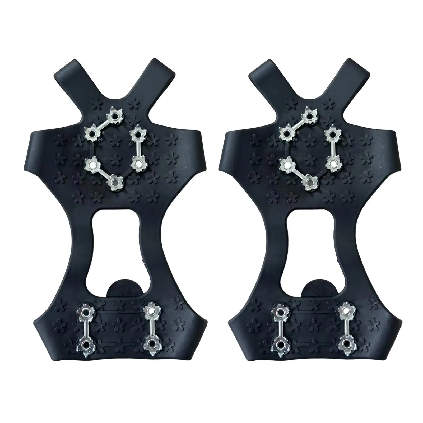 2pcs 10 Steel Studs Climbing Crampons Outdoor Unisex Snow Ice Claw Shoe Cover Anti-Slip Mountaineering Cleats Hiking Shoe Spikes