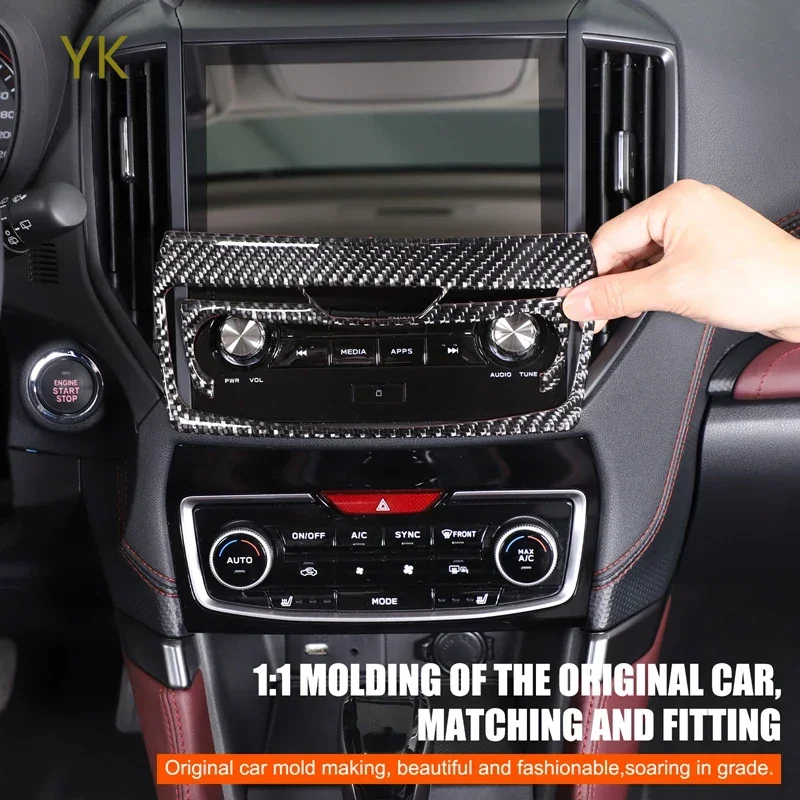 

For Subaru Forester 24 Soft Carbon Fibre Car Glass Lift Gear Air Conditioner Panel Cover Interior Kit Trim Stickers Accessoires