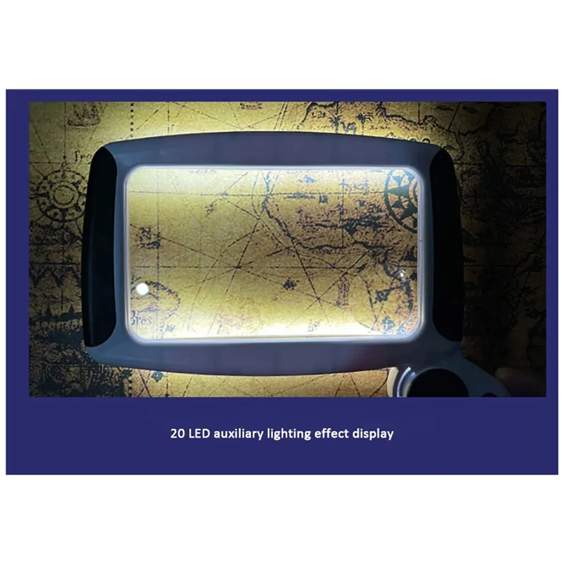 

ABNO-5/20/45X Magnifying Glass Lighted With 20 Leds Rechargeable Handheld Reading Magnifying For Reading Small Font Seniors