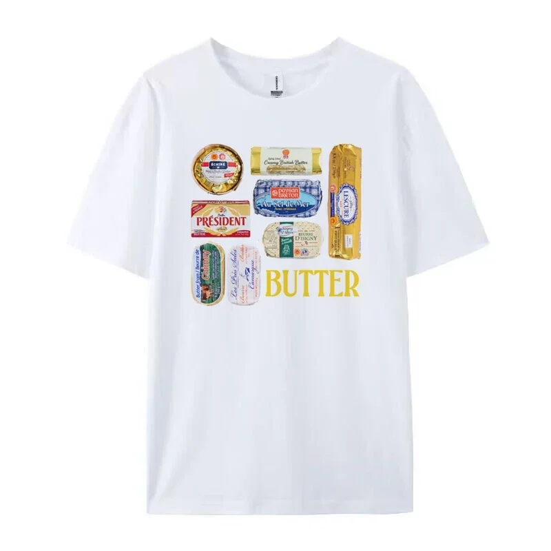 Plus Size Women 90s Retro Butter Graphic T-Shirts Funny Butter Lover Shirt Cute Foodie Tees Vintage Grunge Aesthetic Clothes