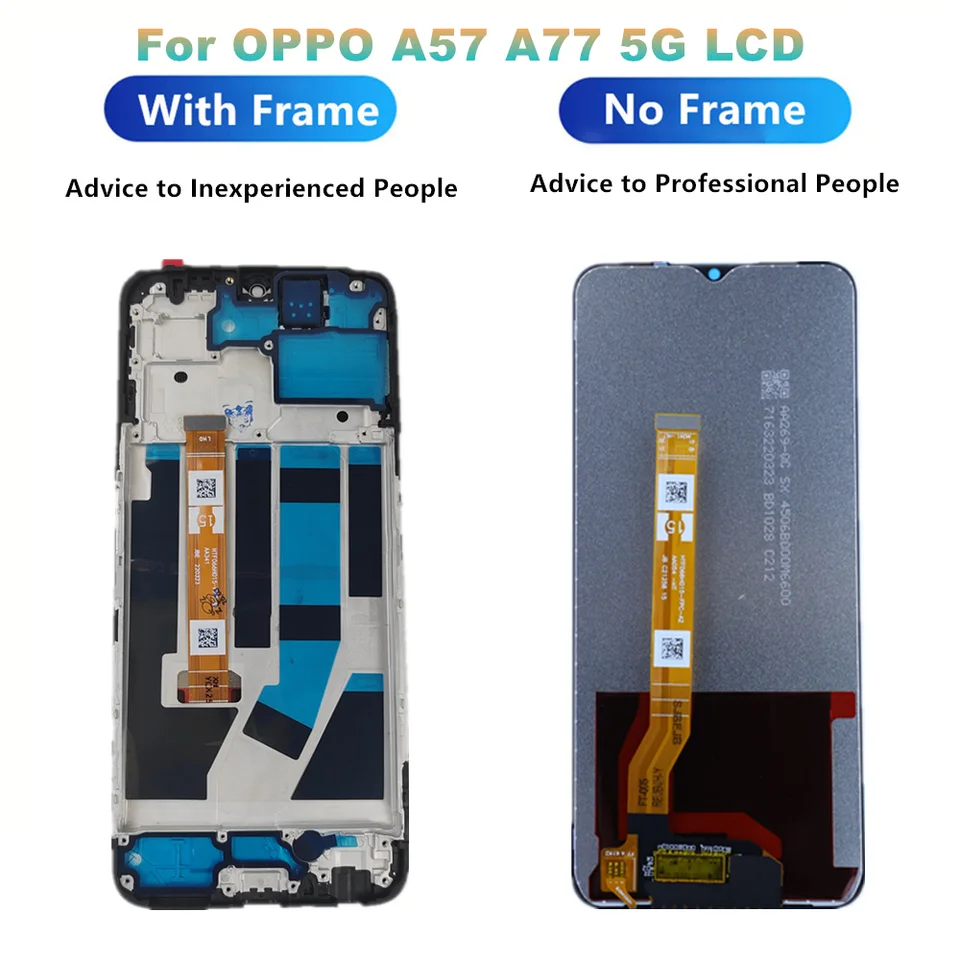 Pantalla de 6.56'' para OPPO A57 A77 4G/5G A57S LCD CPH2387 PFTM20 CPH2385 CPH2339 Pantalla táctil Panel digitalizador Reemplazo 4
