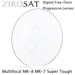 ZIROSAT Tinted Color MR-8 MR-7 Multifocal Progressive lenses Super Tough Prescription Lenses Strong Anti Reflective for Rimless
