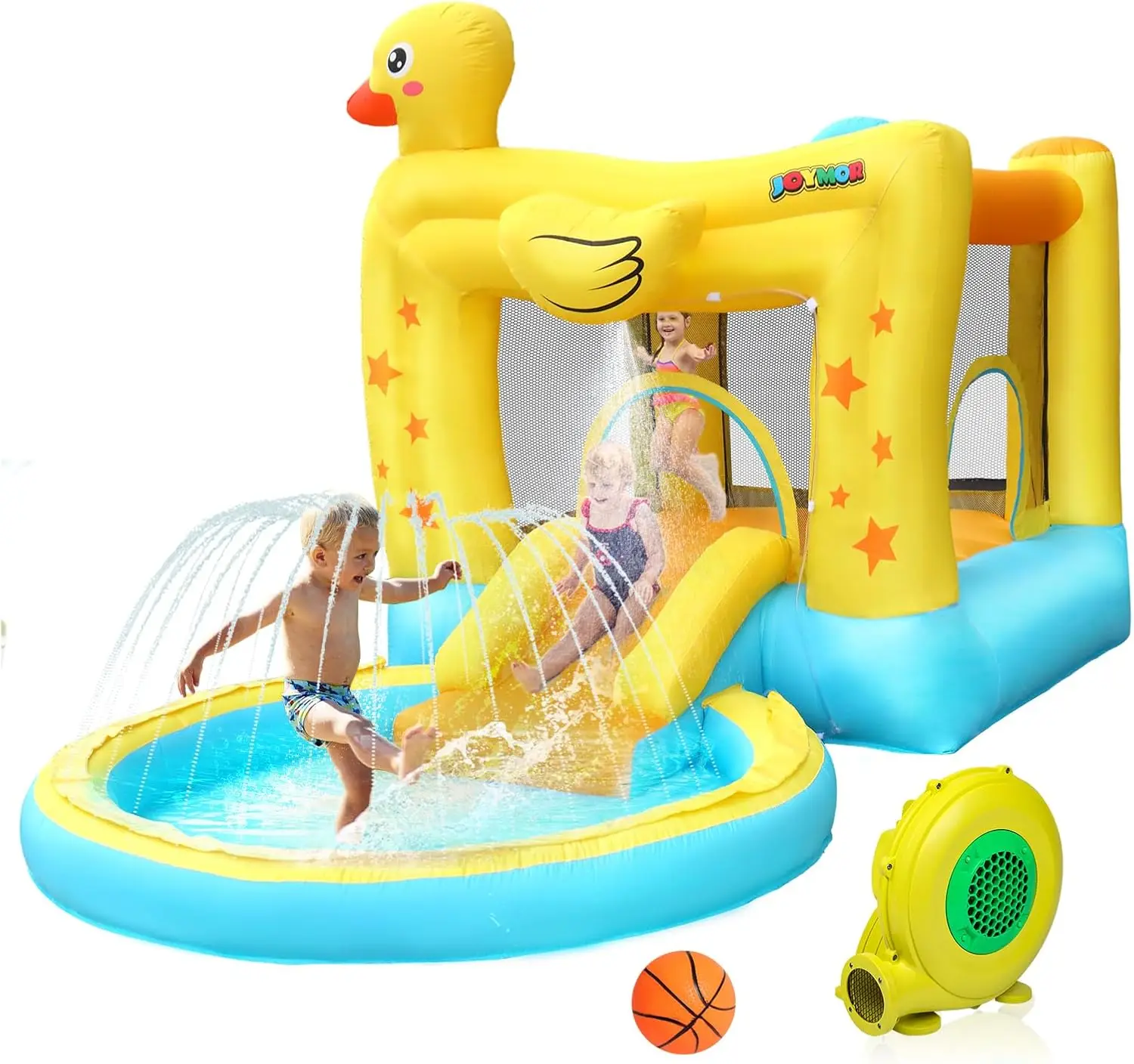 

Водная горка Bounce House с шаровой ямой, горкой, разбрызгами, замком Bounce House для малышей в помещении и на открытом воздухе, надувная водная горка для K
