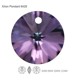 10Pcs Rivoli 6 8 10 12MM Xilion Pendant 6428 Earring Necklace Jewelry Making Crystal Amethyst High Quality K9 Crystal