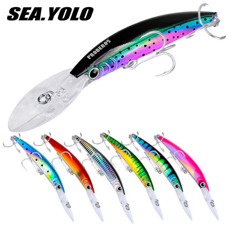 

Sea.Yolo Floating Minnow Lure Hard Bait 17cm/27g Crankbaits Tackle Bass 1/0# Barbed Hook Sea Fishing Lures Artificial Bait