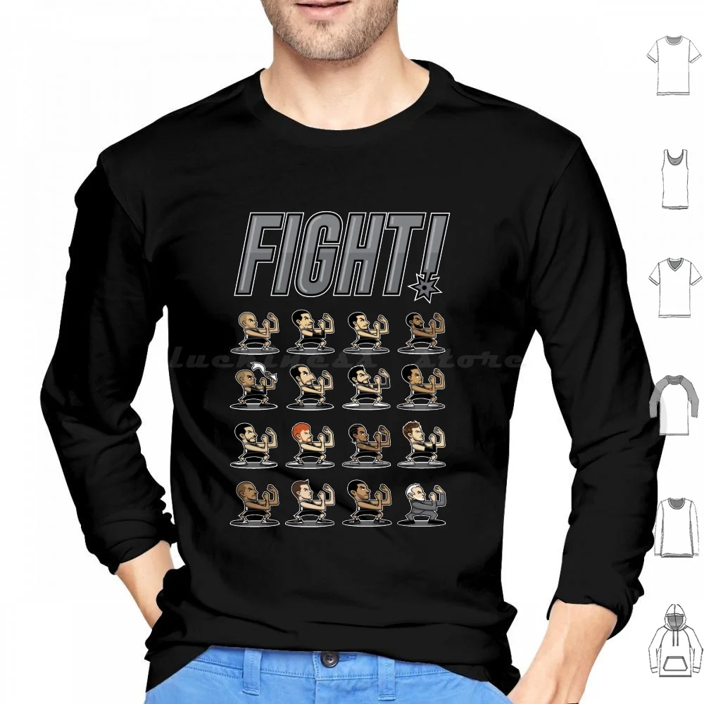 ¡Fight!-Versión alternativa sudaderas con capucha de manga larga Go Spurs Go baloncesto Tim Duncan Tony Parker Manu Ginobili Marco