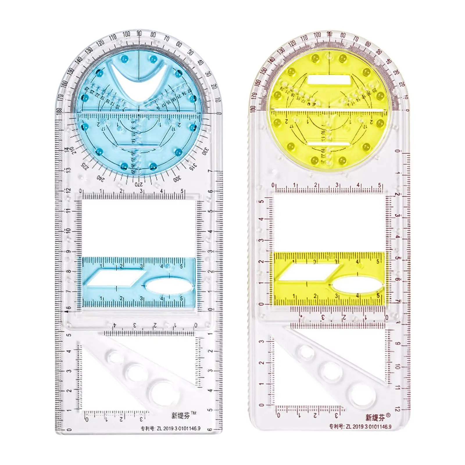 Creative Learning Stationery Multifunction Plastic Drawing Ruler for