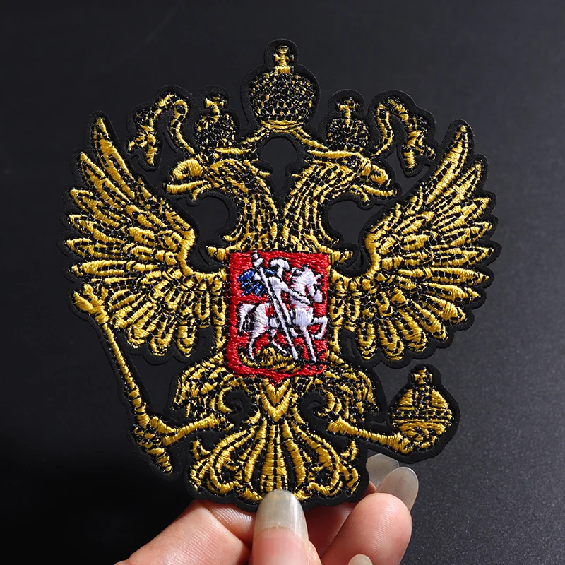 9.6*8.9cm Russian flag National Emblem Patch pilot people of Russia Military strip Patches Badge