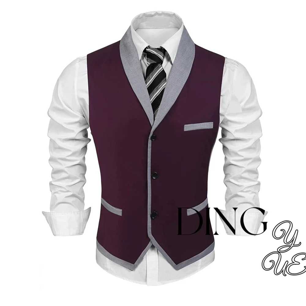 Men\'s Suit Vest Season Fashion Wedding Single-breasted Vest Business Dress Vest Waistcoat for Men