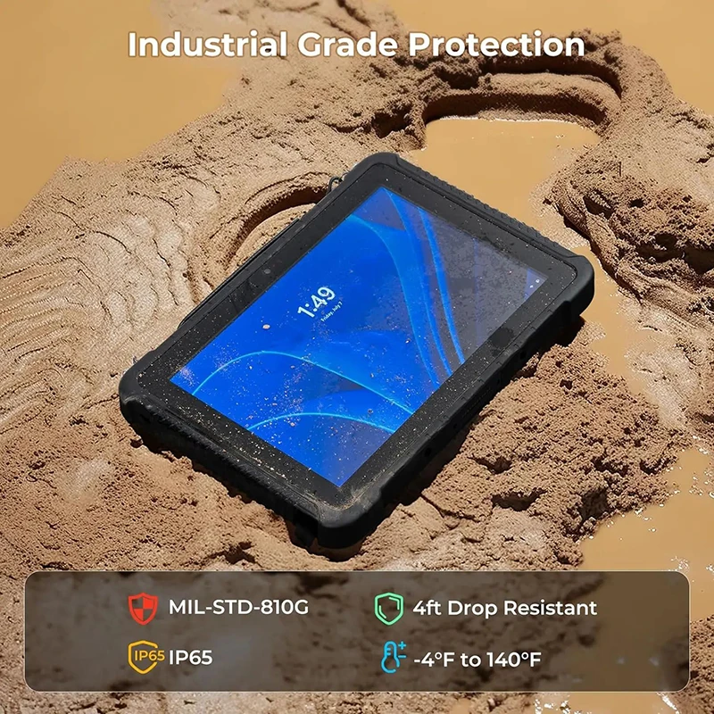 10.1 inch Windows 11 Pro Rugged Tablet 8GB+128GB Sunlight Readable 4G LTE GPS Heavy Duty Industrial Outdoor Work Tablet PC