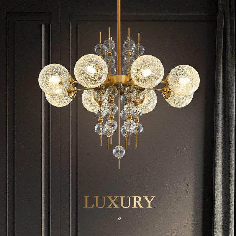

Living room chandelier - luxurious and creative design for restaurant bedroom and lamp with glass ball decoration high-end lamp