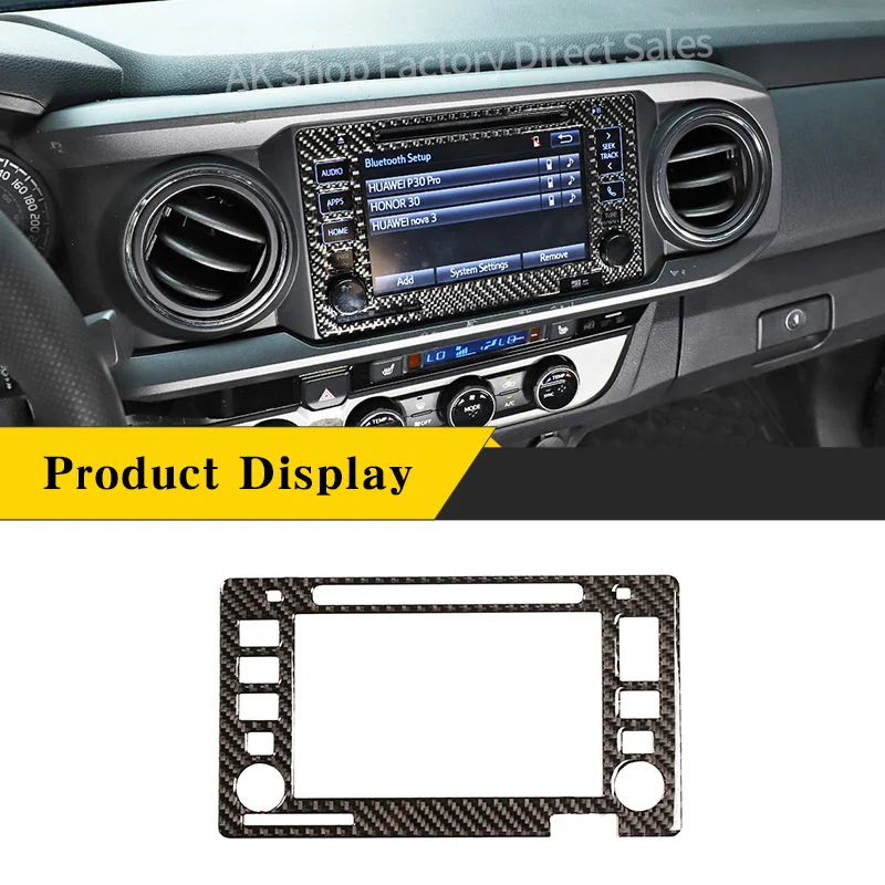 

For Toyota Tacoma 2016-2020 Real Carbon Fiber Car Navigation Screen Panel Decoration Panel Sticker Car Interior Accessories