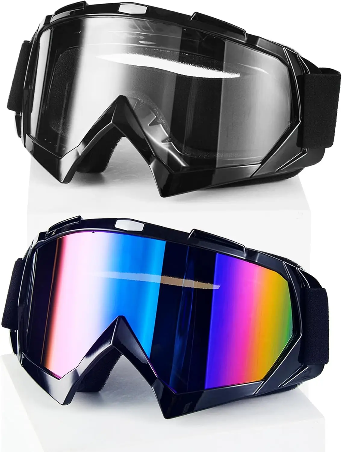 

2-Pack Motocross Goggles for Dirt Bike ATV Riding, Windproof Dustproof Off-Road Racing MX