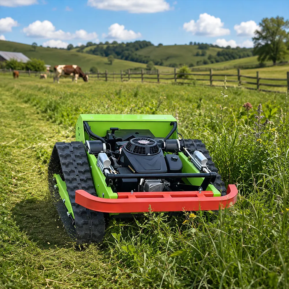 Remote Control Lawn Mower, Crawler Lawn Mower, 200m Control Distance, Mowing Robot for Slopes, Gardens Farms Excluding Freight
