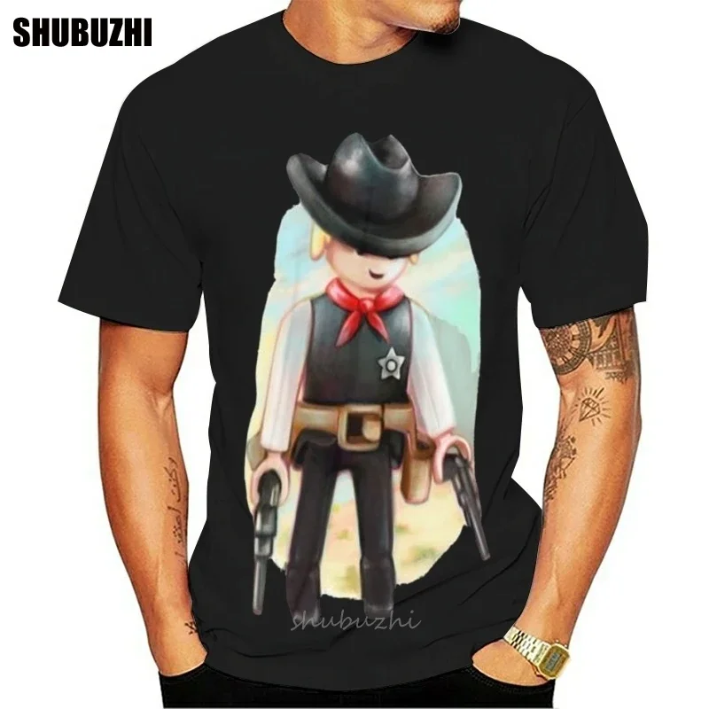 Футболка Sheriff Sheriff Playmobil, футболка из 100 процентов хлопка, 5x, классическая мужская футболка с забавным рисунком и коротким рукавом