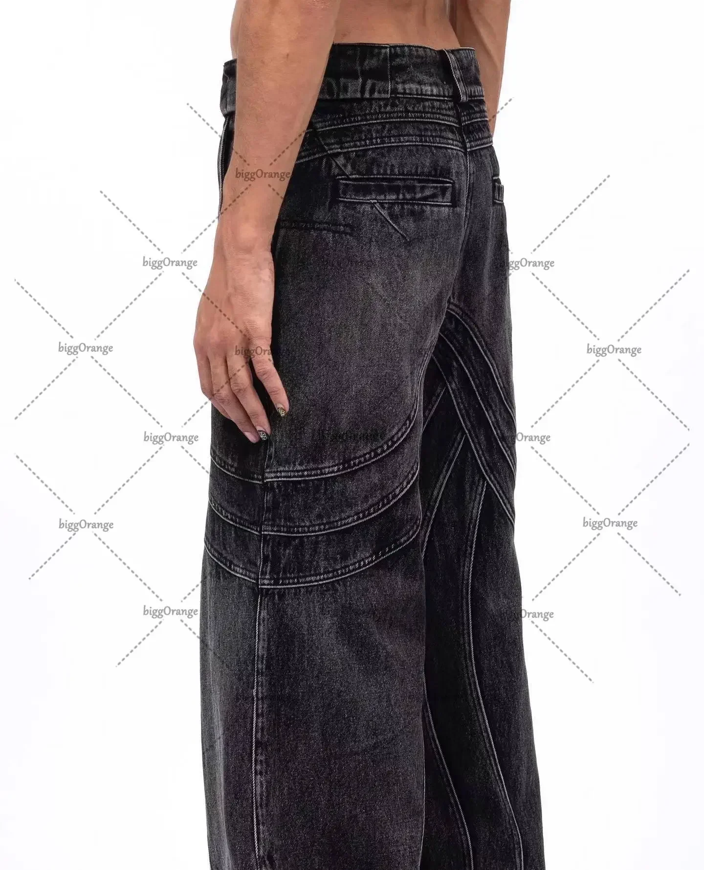 2024 Streetwear Y2K Punk Hip Hop Jeans Männer Frauen Küste Arbeit Kleidung Zerrissene Stil Lose Gewaschen Kleidung Männer Boden Wischen Hosen