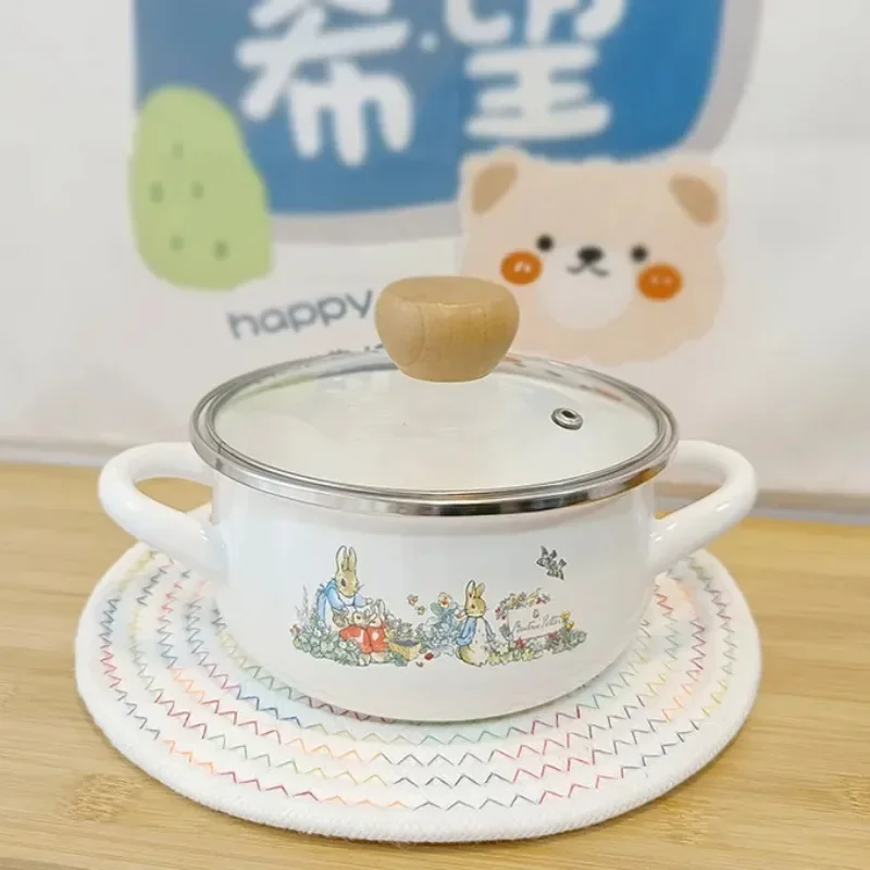 Kitchen Cookware Enameled Enamel Pots and Pans Baby Complementary Tableware Bowl Soup Pots and Pans Open-flame Induction Cooker