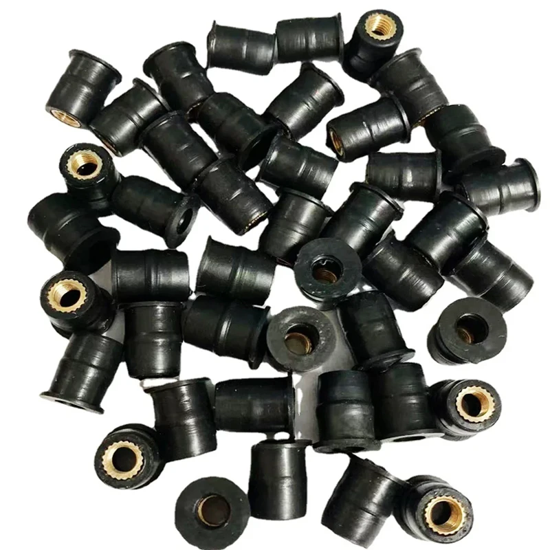 50PCS Motorcycle Fairing Screw M5 M6 Dome Well Screws Nuts With Rubber Windscreen Windshield Screws Well Nut Universal