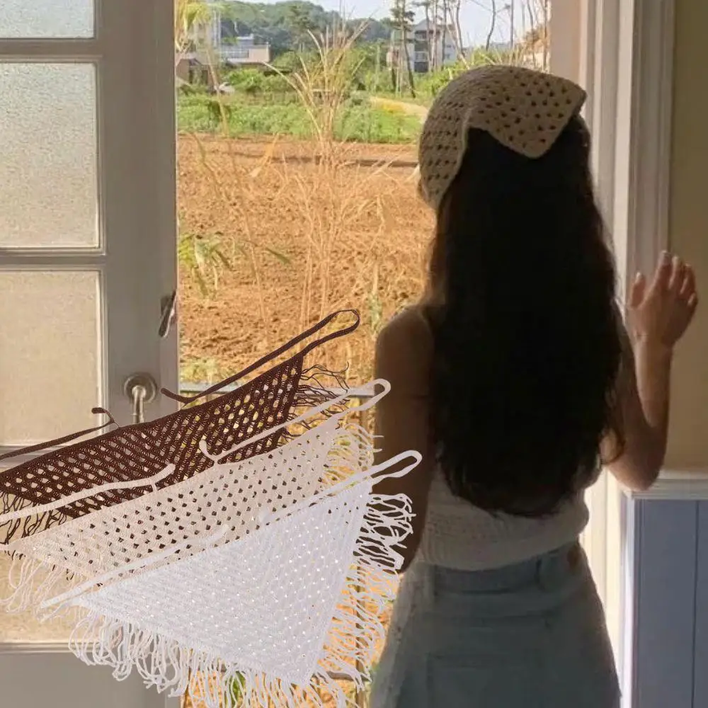 

Y2K треугольный шарф с французской бахромой, короткая юбка, юбка с занавеской, многослойная отделка, весенний платок, элегантный тонкий подходит для женщин и девочек