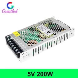 DC5V 40A LED Lighting Adapter Power Supply  AC200V-240V To DC5V 200W Transformer Power For WS2812B WS2813 Led Strip