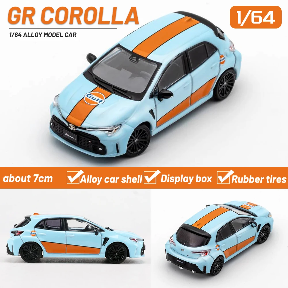 GCD 1/64 Corolla GR Modelauto's Voertuig Diecast Car Collection Toy Station Voertuig met displaydoos