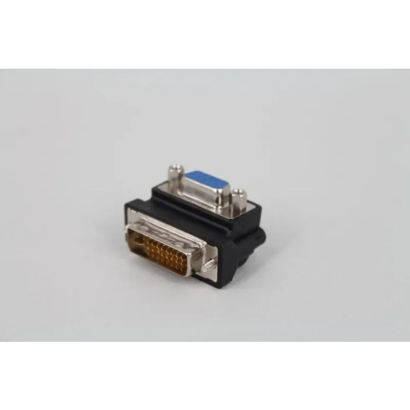 DVI Male To VGA Female 90 Elbow Adapter VGA To Male To Female DVI (24+5) Connector Connected To Computer HD