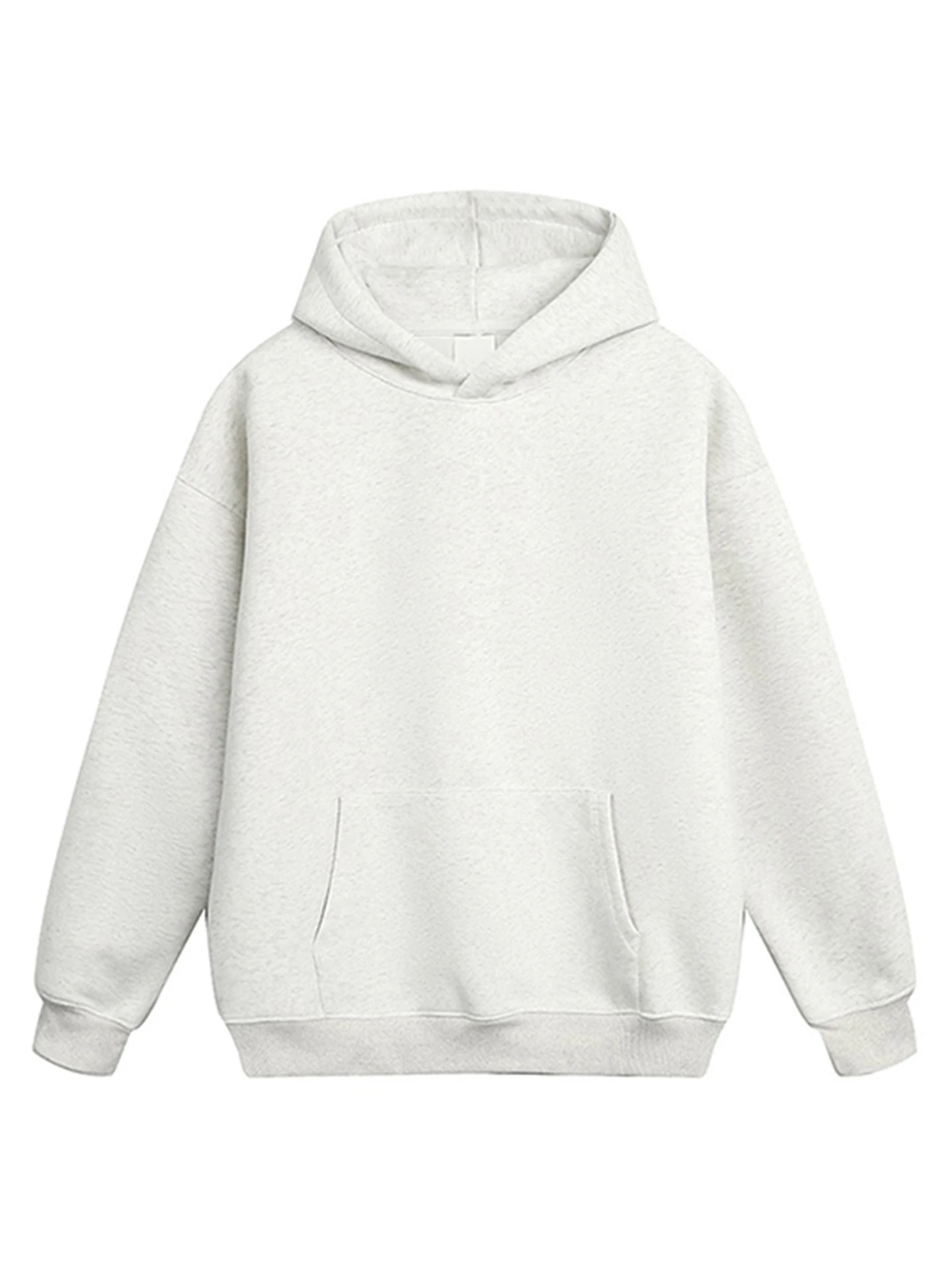 سترة بقلنسوة ثقيلة الوزن 500 جرام للرجال ربيع الخريف العلامة التجارية العصرية الصلبة والصلبة زوجين أبلى زهرة بيضاء ey #5