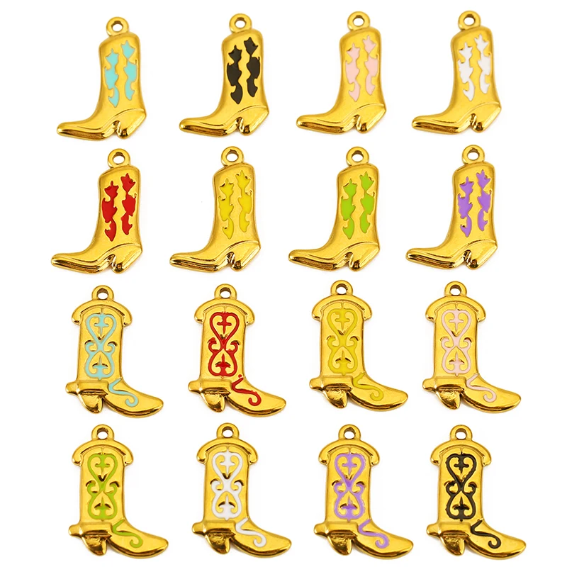 

5pcs Stainless Steel Colorful Enamel High Heel Shoe Charm Pendant for DIY Necklace Bracelet Jewelry Making Accessories Finding