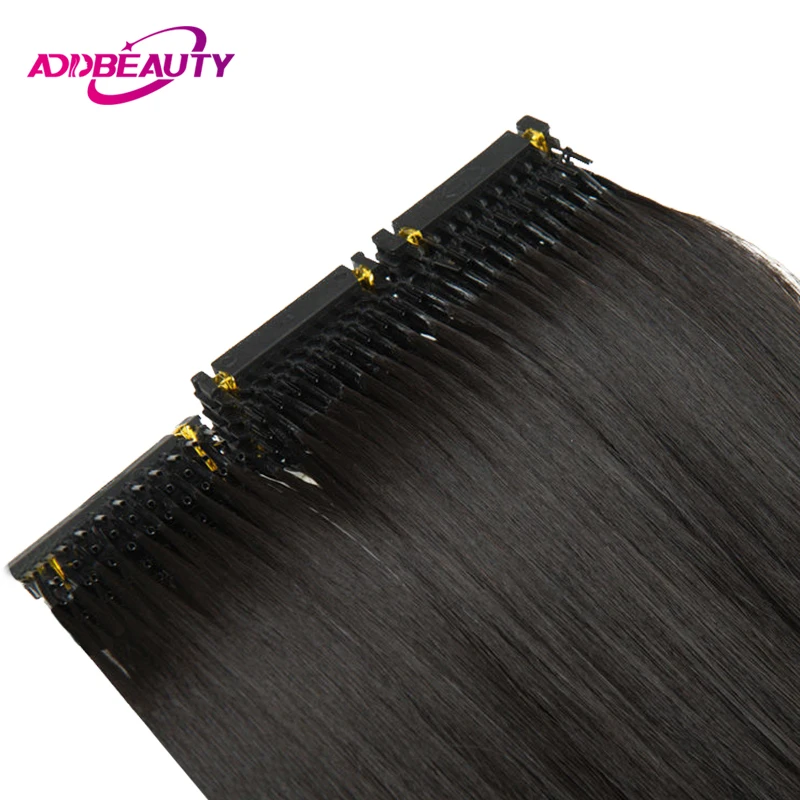 Straight 6D Hair Extensions Human Hair 100% Real Human Hair Invisible Clips in Human Hair Extension 1 Row With 5 Bundles Hair