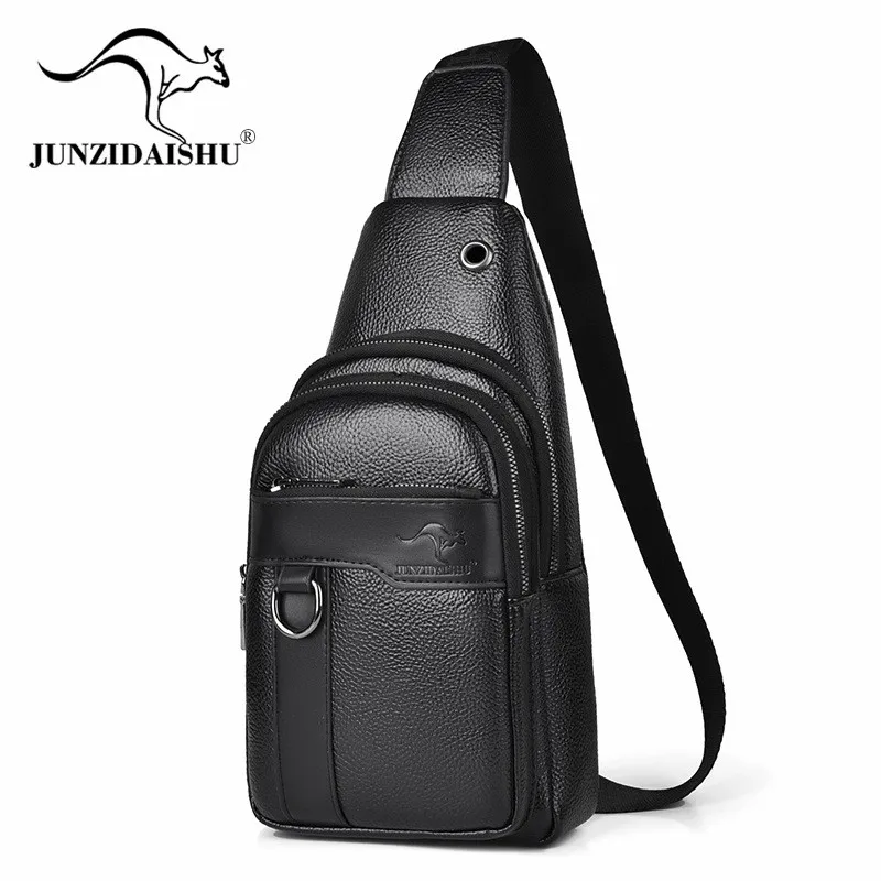 

Брендовая мужская нагрудная сумка 2025 года, деловая мужская сумка на плечо для путешествий на открытом воздухе, большая вместительная мягкая кожаная сумка через плечо