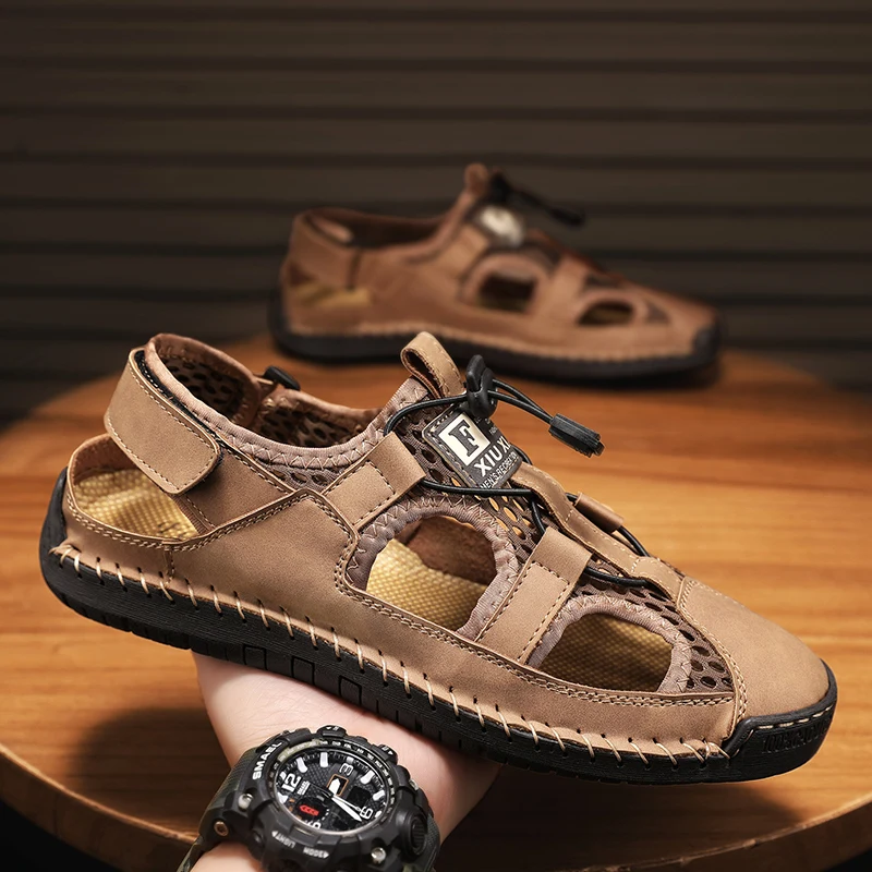 

Дышащие удобные сандалии для активного отдыха без шнуровки, открытая обувь, повседневные летние сандалии, мужские сандалии, походные сандалии