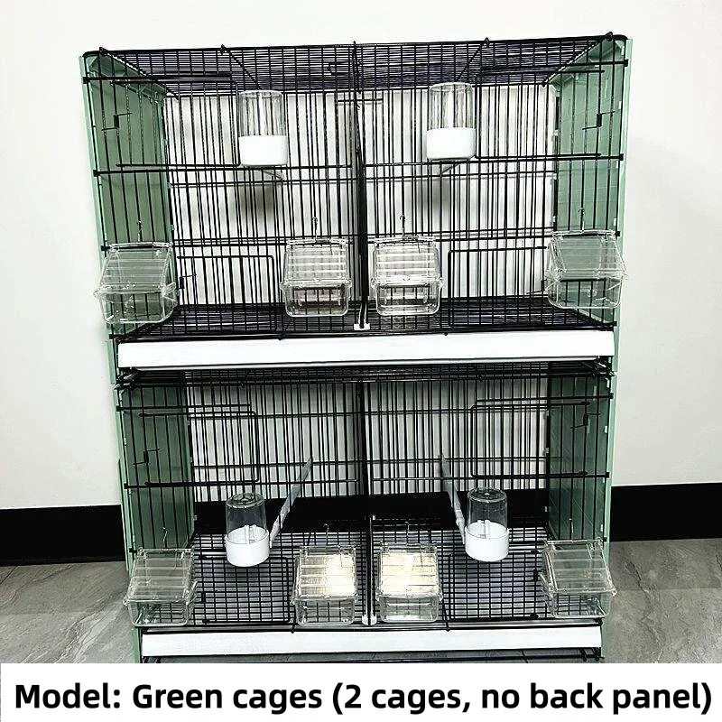 2 Tier Stackable Bird Breeding Cage Double Compartment Metal Pigeon Cage with Feeders & Drinkers