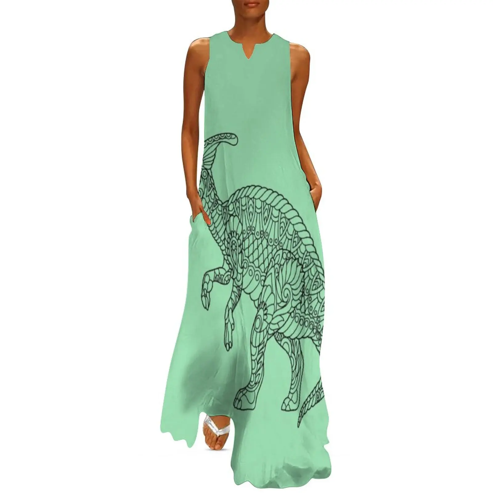 Hadrosaur Dinosaur Relaxing Design Long Dress dresses for official occasions Women's dresses Dress