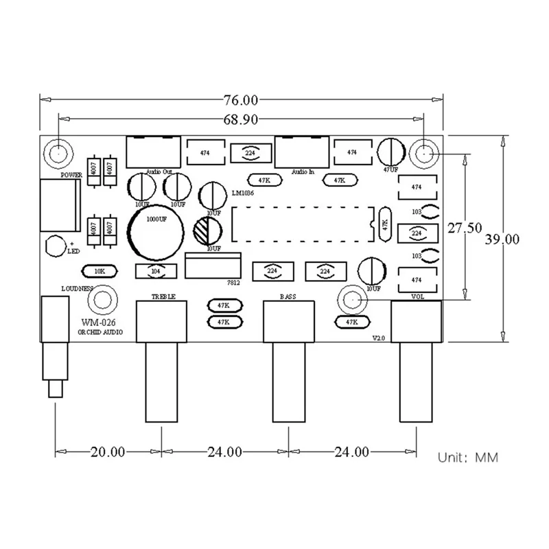 Lm1036 Op-Amp Hifi Vorverstärker Vorverstärker Volume Tone Höhen Bass Lautheit Steuerplatine Vorverstärker Fertig-POS
