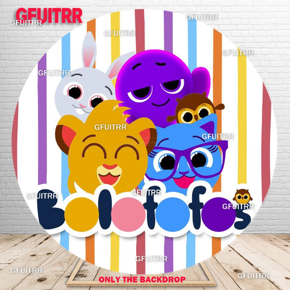 Bolofofos صورة خلفية دائرة التصوير خلفية الاطفال حفلة عيد ميلاد ديكور الكرتون جولة غطاء الديكور استحمام الطفل