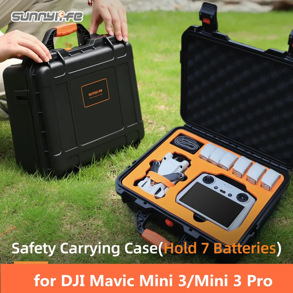 Sunnylife Mini3Pro Safety Carrying Case Waterproof Hard Shell Shock-proof Professional Protective Bag Accessories for DJI Mini 3