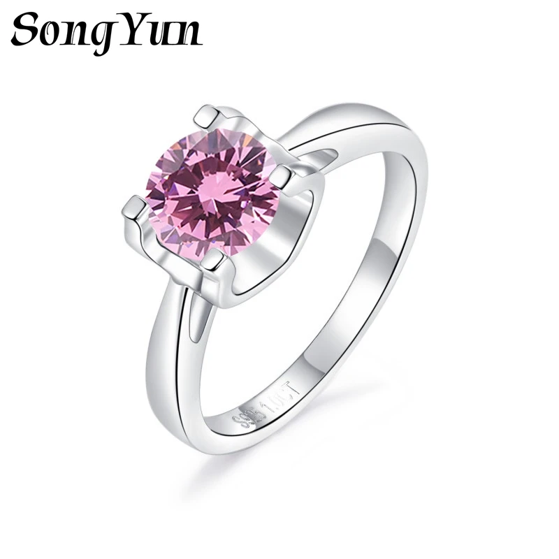 SONGYUN Moissanite Diamond Jewelry Classic Bull‑Head 1‑Carat S925 Silver 18K Gold‑Plated Women's Engagement Versatile Ring