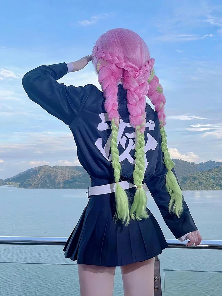 أزياء أنيمي كانروجي ميتسوري التأثيرية كيميتسو نو يابا لعبة شيطان القاتل مجموعة كاملة شعر مستعار للأطفال البالغين زي كيمونو للحفلات النسائية