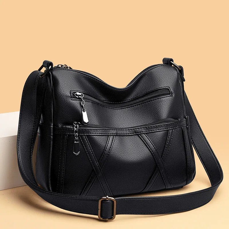 2024 New Middle-aged and Elderly Women\'s Bags Shoulder Messenger Women\'s Soft Leather Fashion Mommy Portable Bag Bags for Women