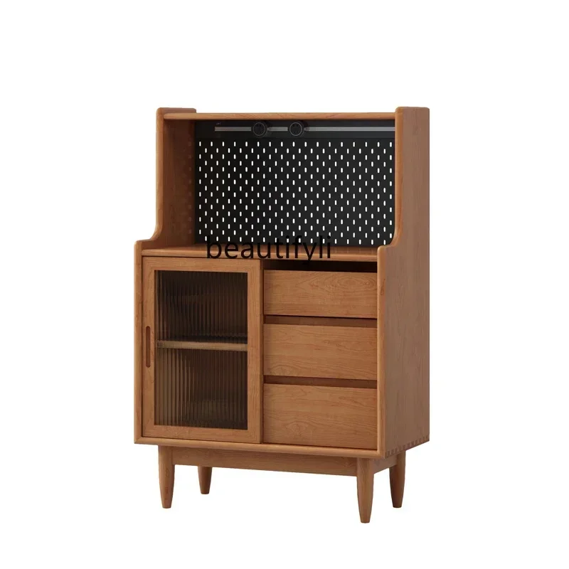 خزانة جانبية لتناول الطعام من الخشب الصلب 178CC، غرفة معيشة منزلية، شقة صغيرة، خزانة حائط متكاملة، خزانة تخزين من خشب الكرز