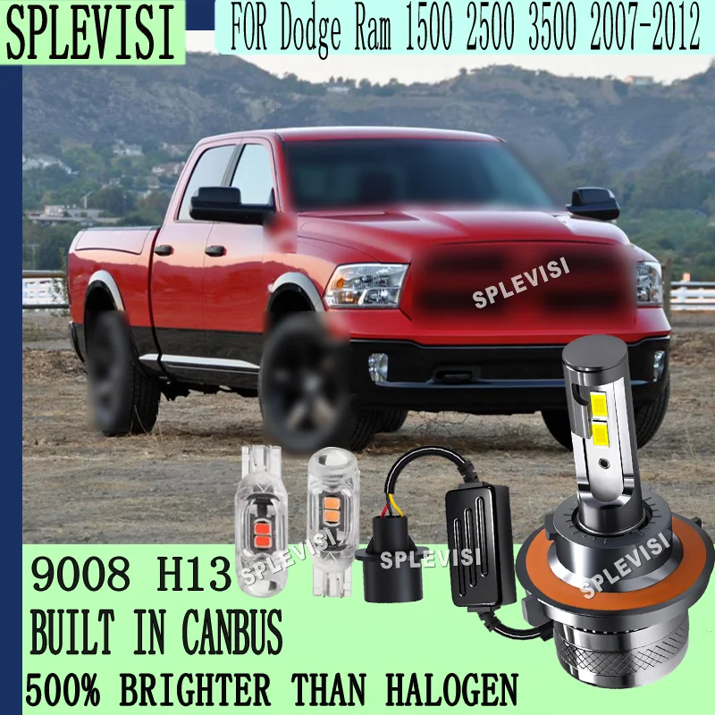 

20000LM Brightness Quick Cooling CANBUS Ready LED 9008 H13 Headlight For Dodge Ram 1500 2500 3500 2007 2008 2009 2010 2011 2012