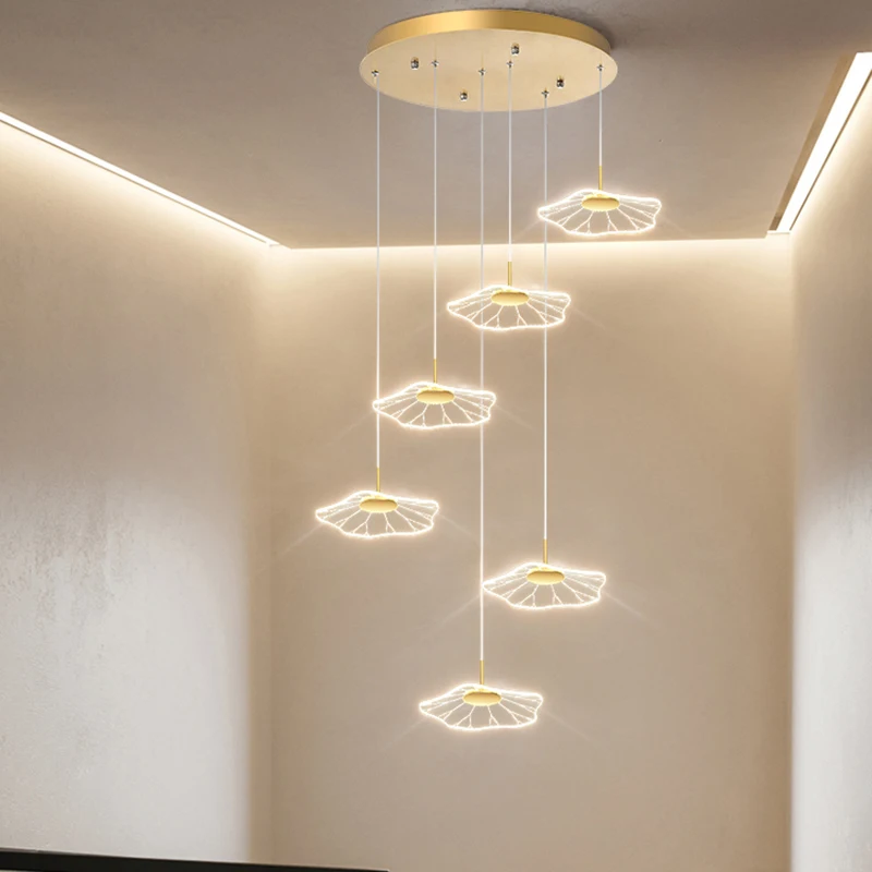 Lustre moderno para escada, luminária pendente para iluminação interna, lâmpada de teto suspensa, lustre led para sala de estar, iluminação interna