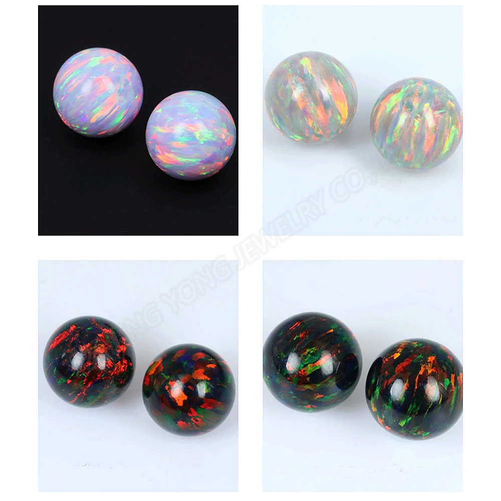 

20pcs 50pcs/Lot Beads for Jewelry Making Black Grey 2mm 8mm Synthetic Opal OP87-OP92 Gemstone Balls