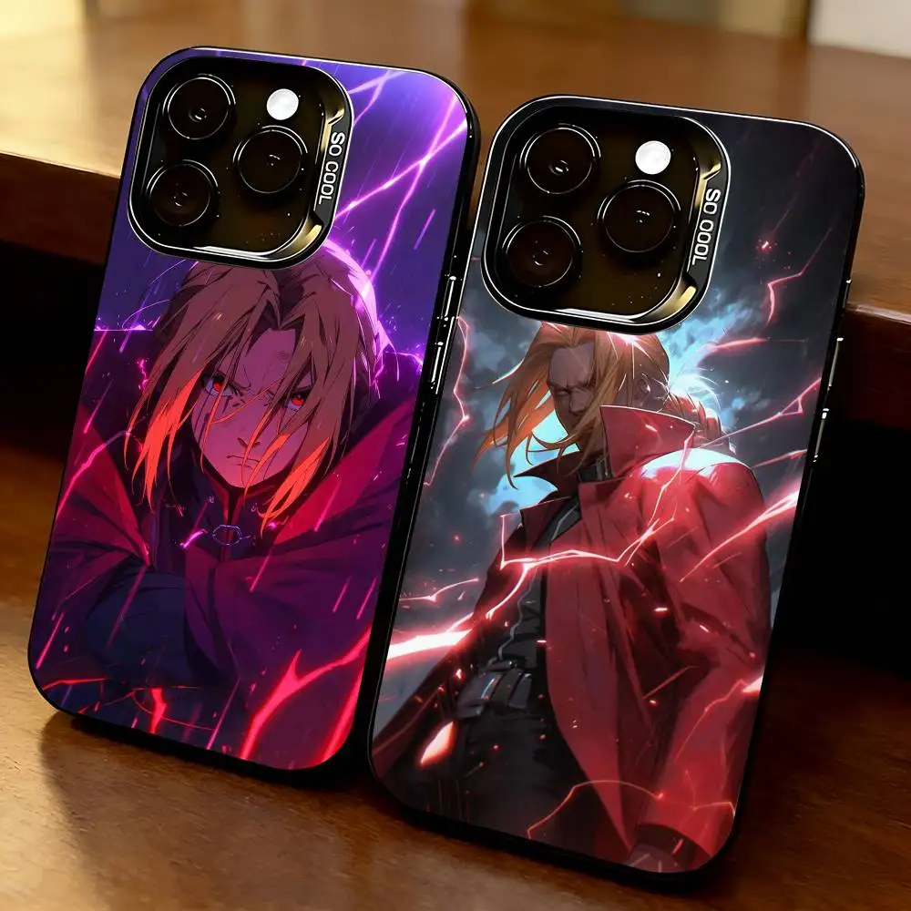

Fullmetal-l Alchemist-t Edward Phone Case For iPhone 17,16,15,14,13,12,11 Plus,Pro Max,XS,Colorful Silver Black Cover