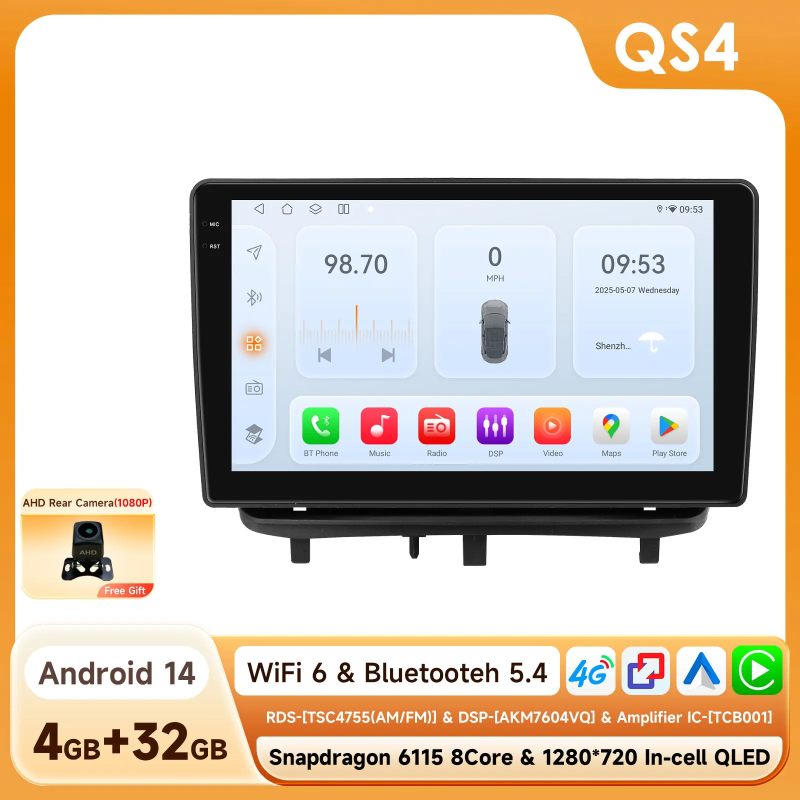 Carplay 4G 2Din Android 14 Autoradio voor Opel Corsa D 2007-2012 Hatchback Van Multimedia Video GPS DSP AI Intelligente Speler RDS