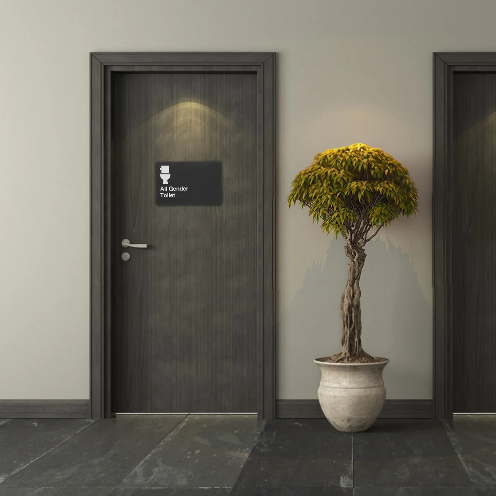 

All Gender Restroom Braille Sign ABS Material Raised Text Unisex Bathroom Door Sign for Business Accessibility Safety