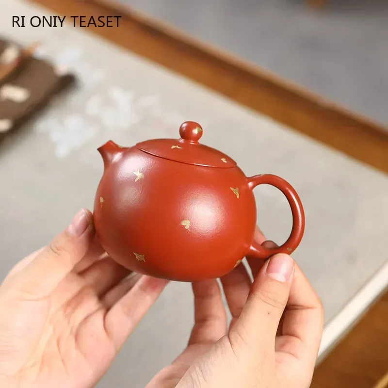 

170ml Chinese Yixing Purple Clay Teapots Beauty Tea Infuser Kettle Handmade Xishi Tea Pot Household Raw Ore Zisha Tea Set