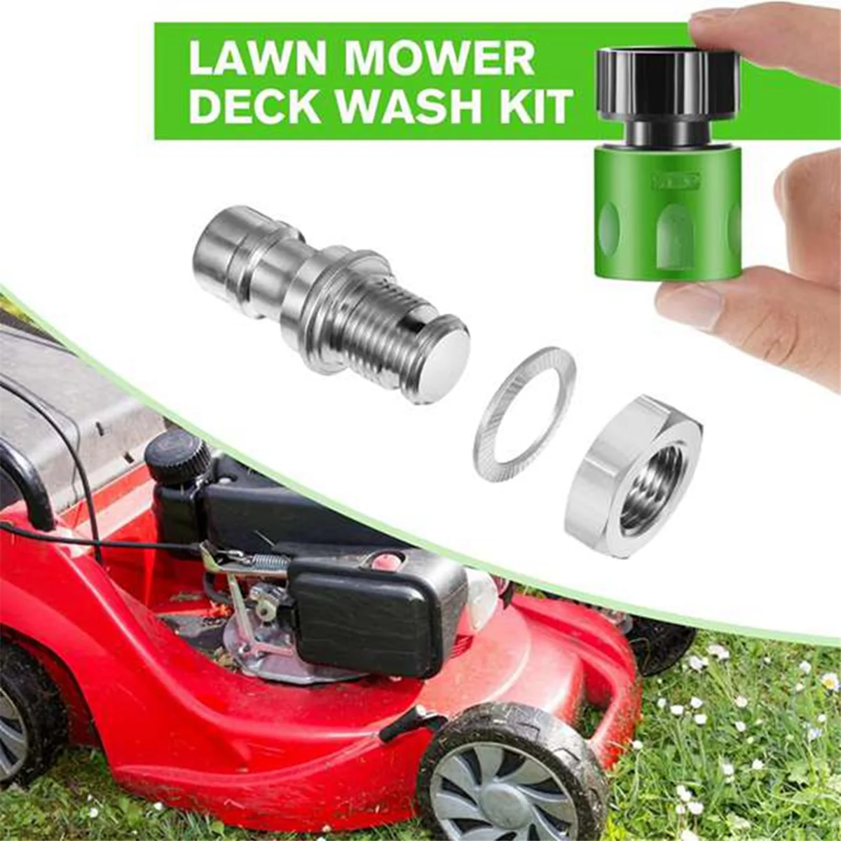 

ABMO 2set Lawn Mower Deck Wash Kit,Riding Lawn Mower Cleaning Attachment for Lawn Mower Tractor,Deck Wash Adapter Accessories