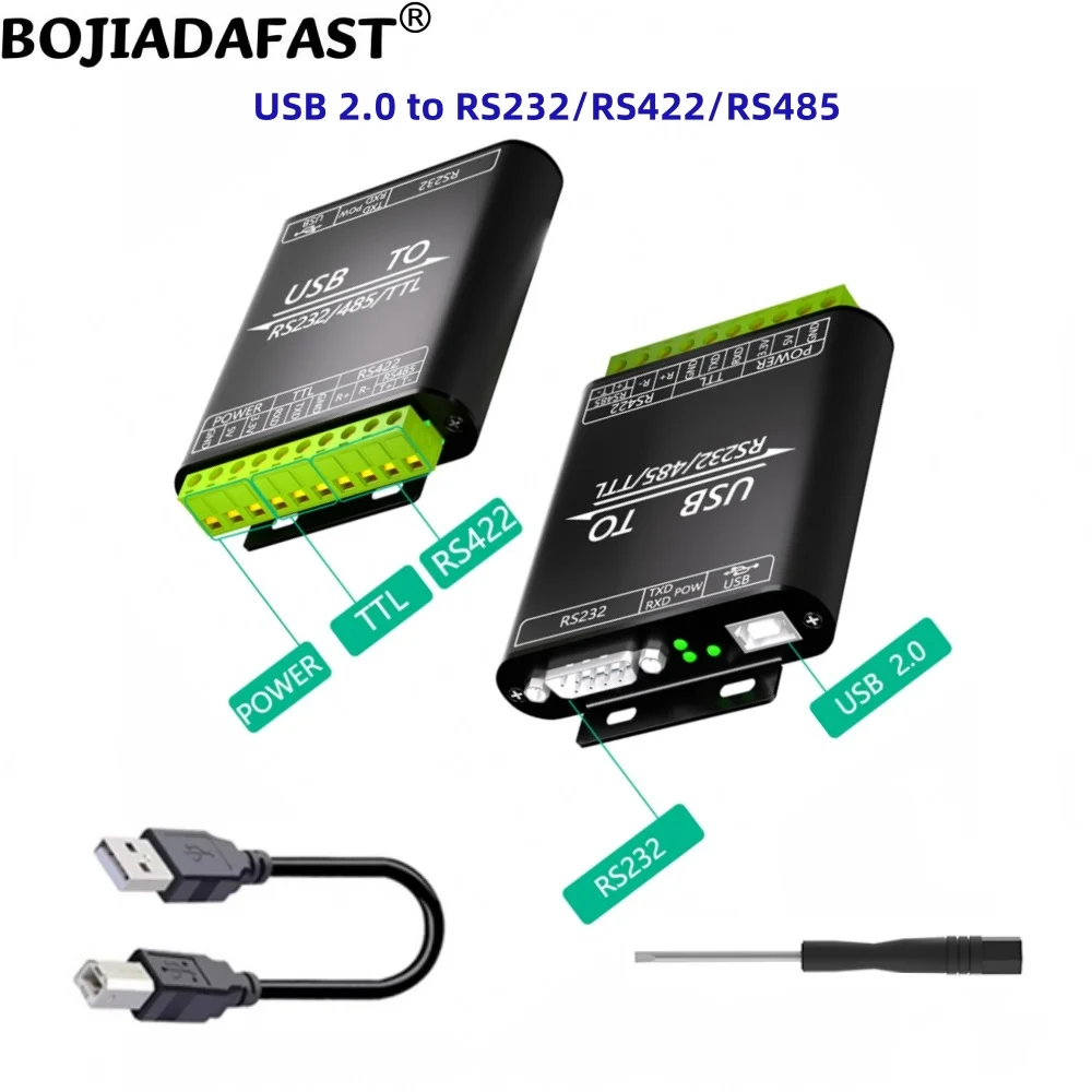 USB 2.0 Type-A Connector RS232 RS485 RS422 TTL Port Adapter Expansion Converter Card CP2102 Chip Support Windows 11 10 7